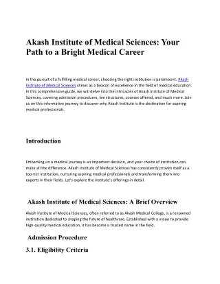 Akash Institute of Medical Sciences