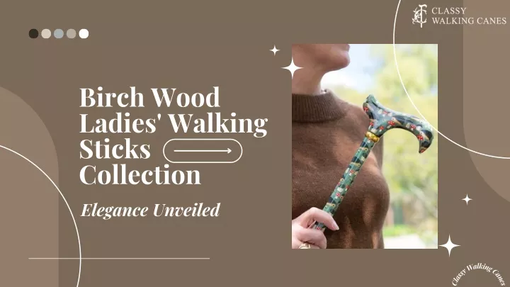 birch wood ladies walking sticks collection