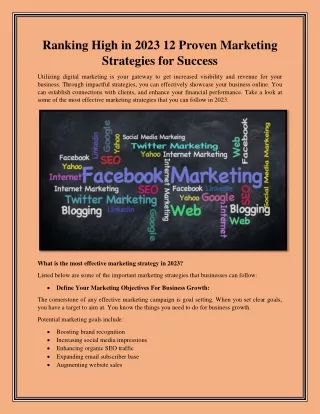Ranking High in 2023 12 Proven Marketing Strategies for Success