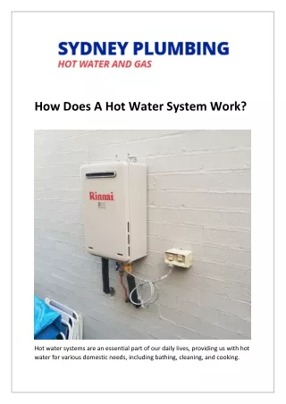 How Does A Hot Water System Work