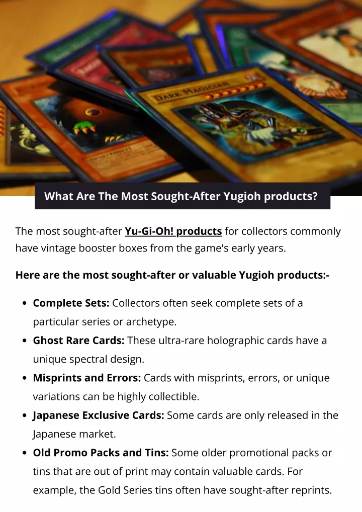 what are the most sought after yugioh products
