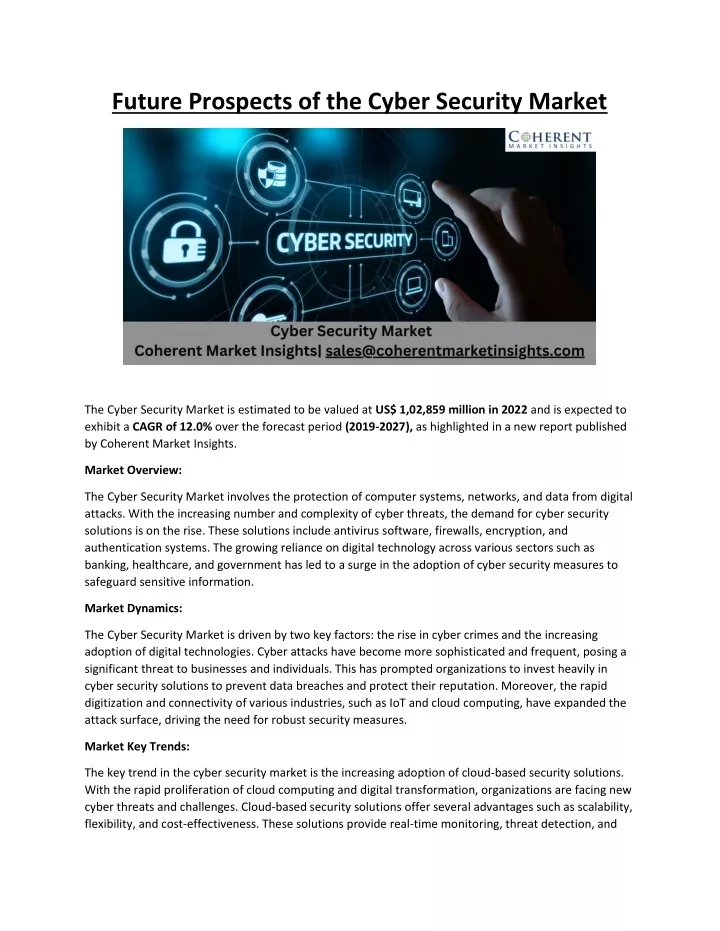 future prospects of the cyber security market