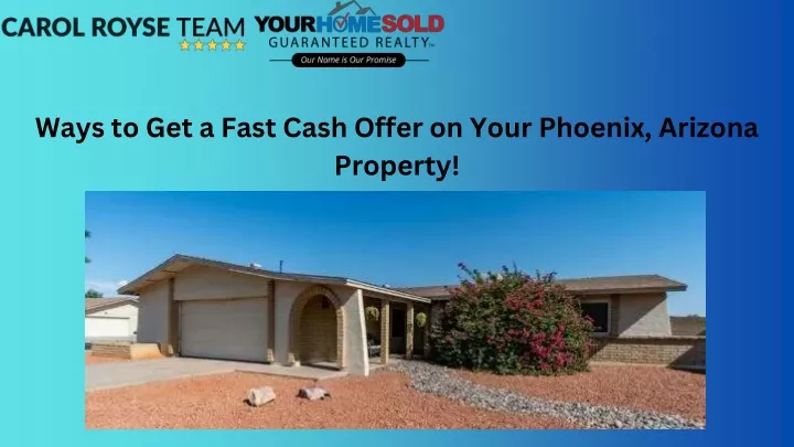 ways to get a fast cash offer on your phoenix