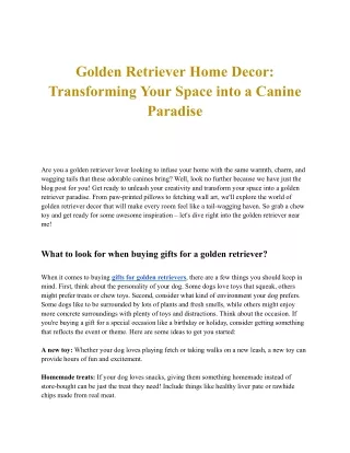 Golden Retriever Home Decor_ Elegance Meets Canine Charm