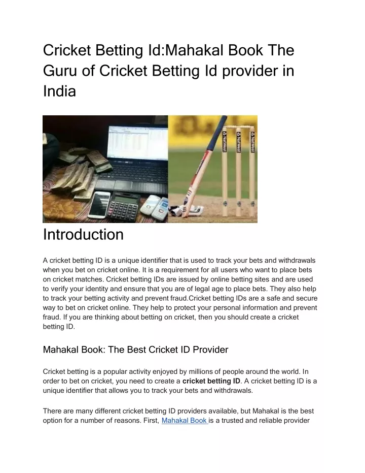 cricket betting id mahakal book the guru of cricket betting id provider in india