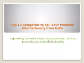 Top 10 Categories to Sell Your Products Internationally from India