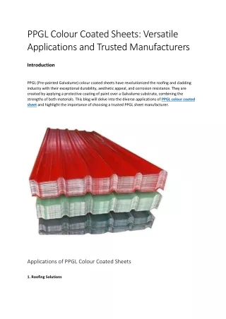 ppgl colour coated sheets versatile applications