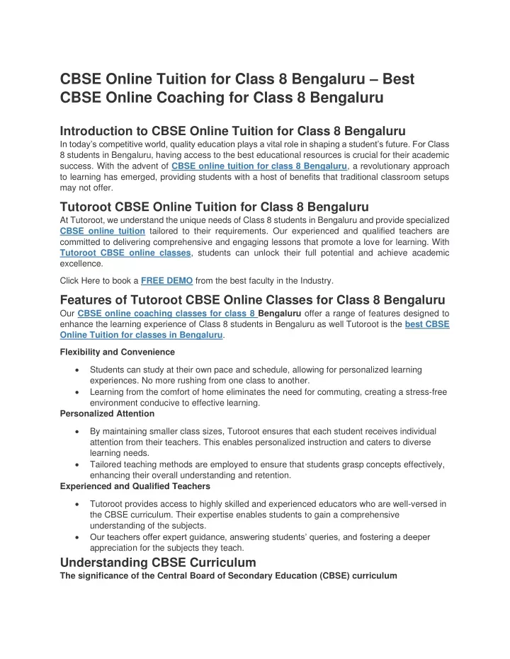 cbse online tuition for class 8 bengaluru best