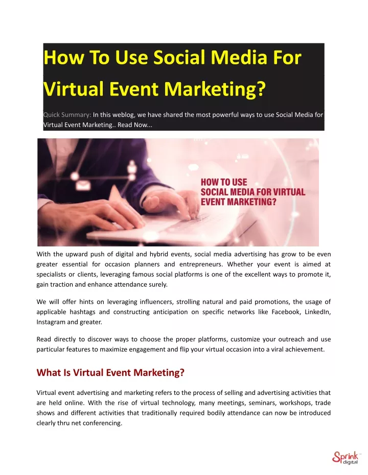 how to use social media for virtual event