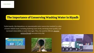 The Impact on Washing Water Supply Riyadh