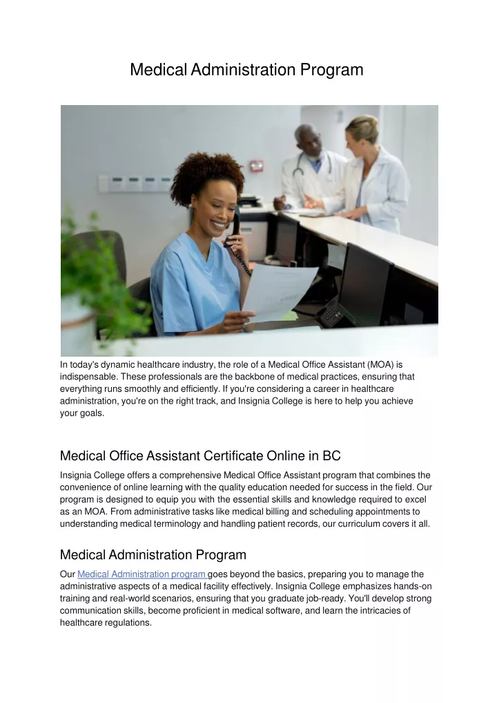 medical administration program