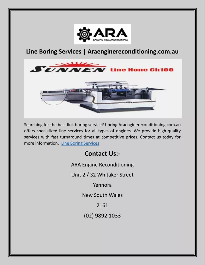 line boring services araenginereconditioning