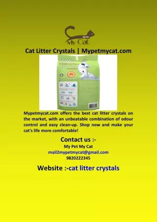 Cat Litter Crystals  Mypetmycat com