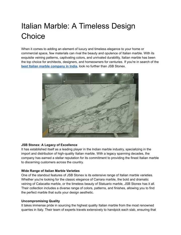 italian marble a timeless design choice