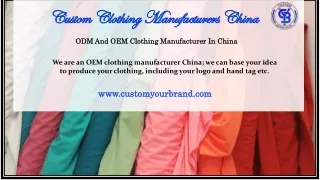 Find Best Custom Clothing Manufacturers in China
