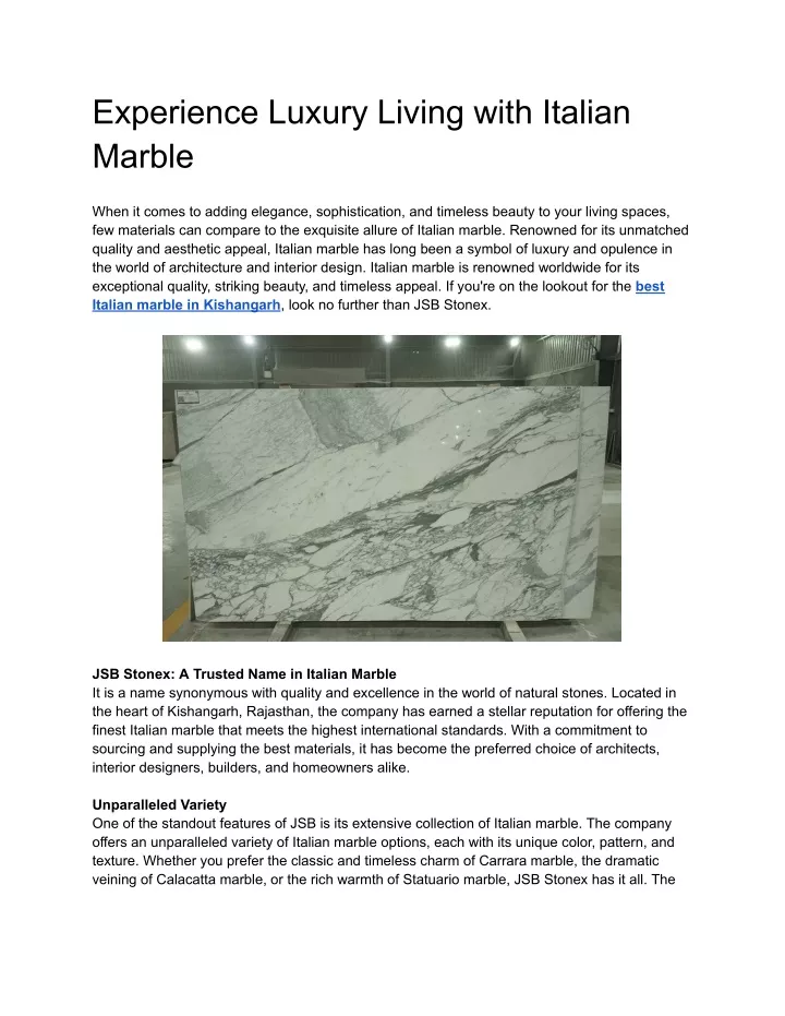 experience luxury living with italian marble