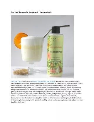 best hair shampoo for hair growth daughter earth