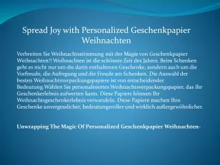 Spread Joy with Personalized Geschenkpapier Weihnachten