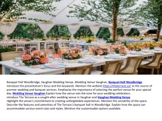 Vaughan Wedding Venue & Banquet Hall Woodbridge