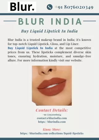 Buy Liquid Lipstick In India