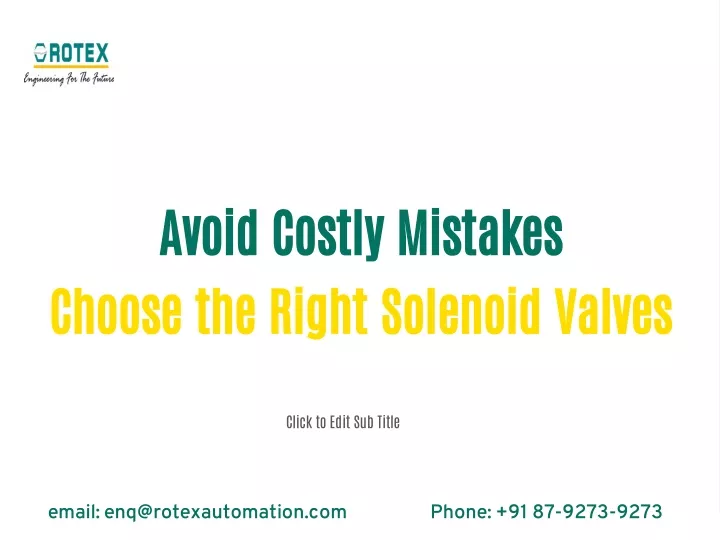 avoid costly mistakes choose the right solenoid