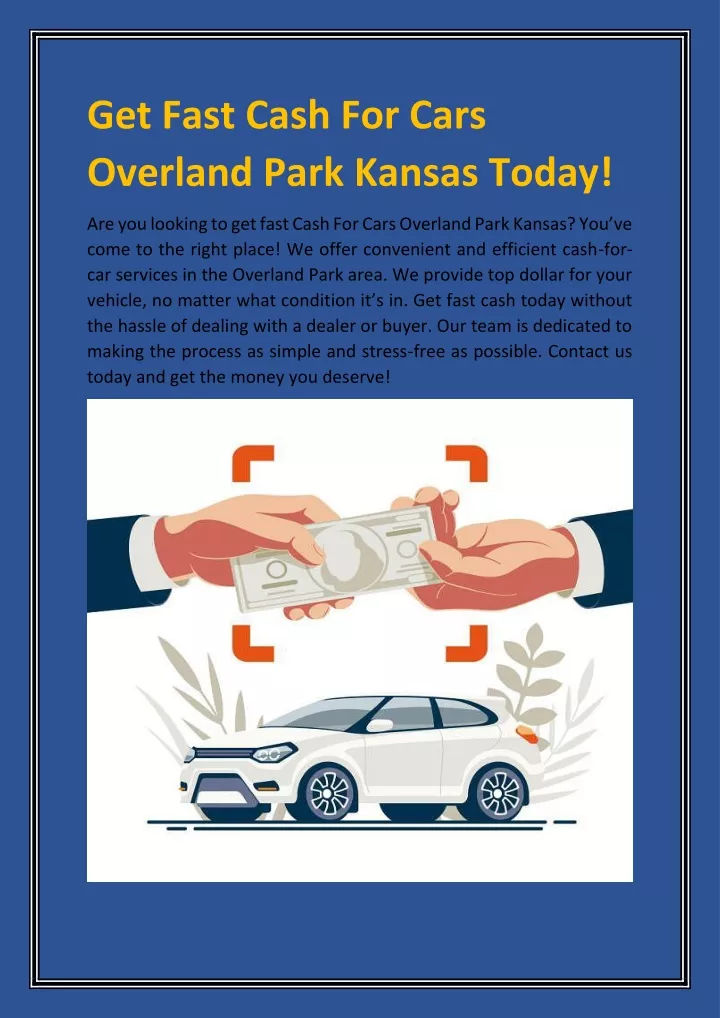 get fast cash for cars overland park kansas today