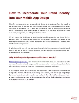 How to Incorporate Your Brand Identity into Your Mobile App Design