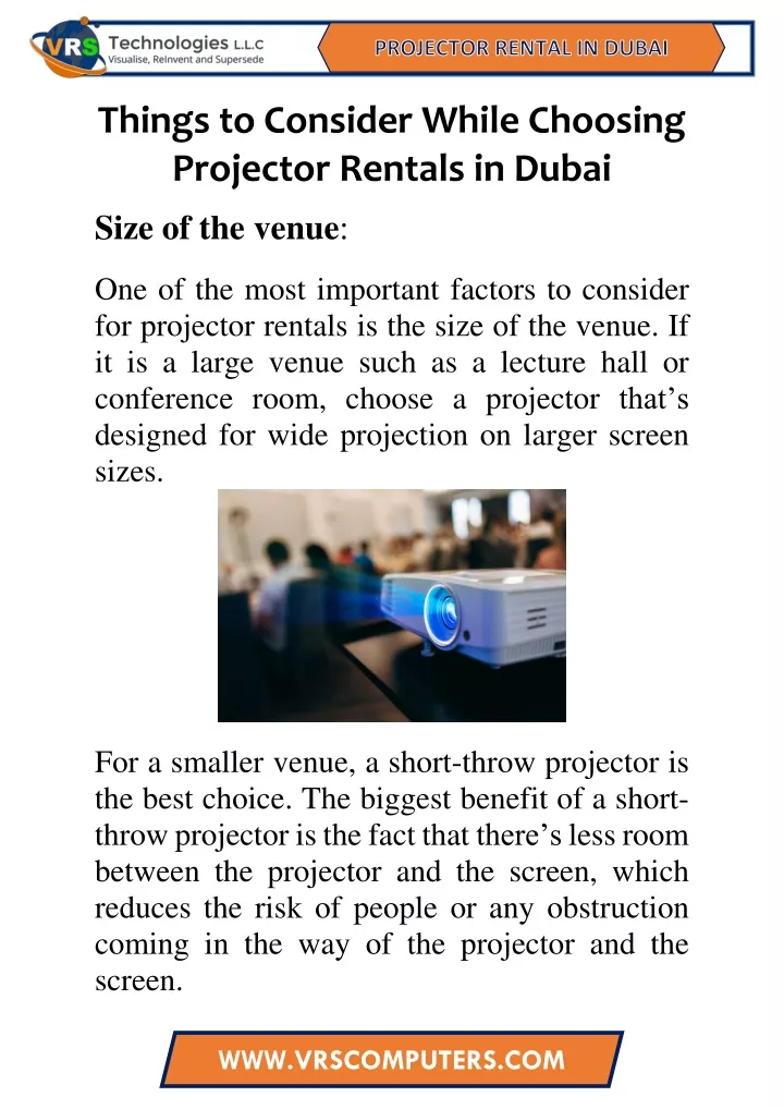 things to consider while choosing projector