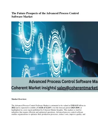 Advanced Process Control Software Market