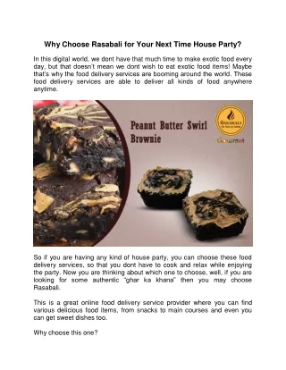 why choose rasabali for your next time house party