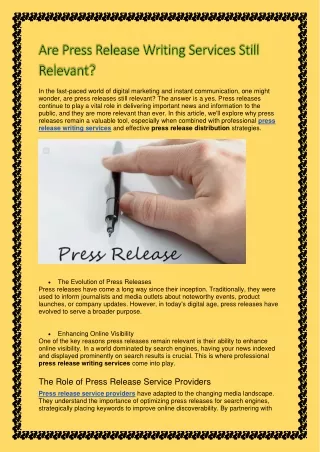Are Press Release Writing Services Still Relevant?