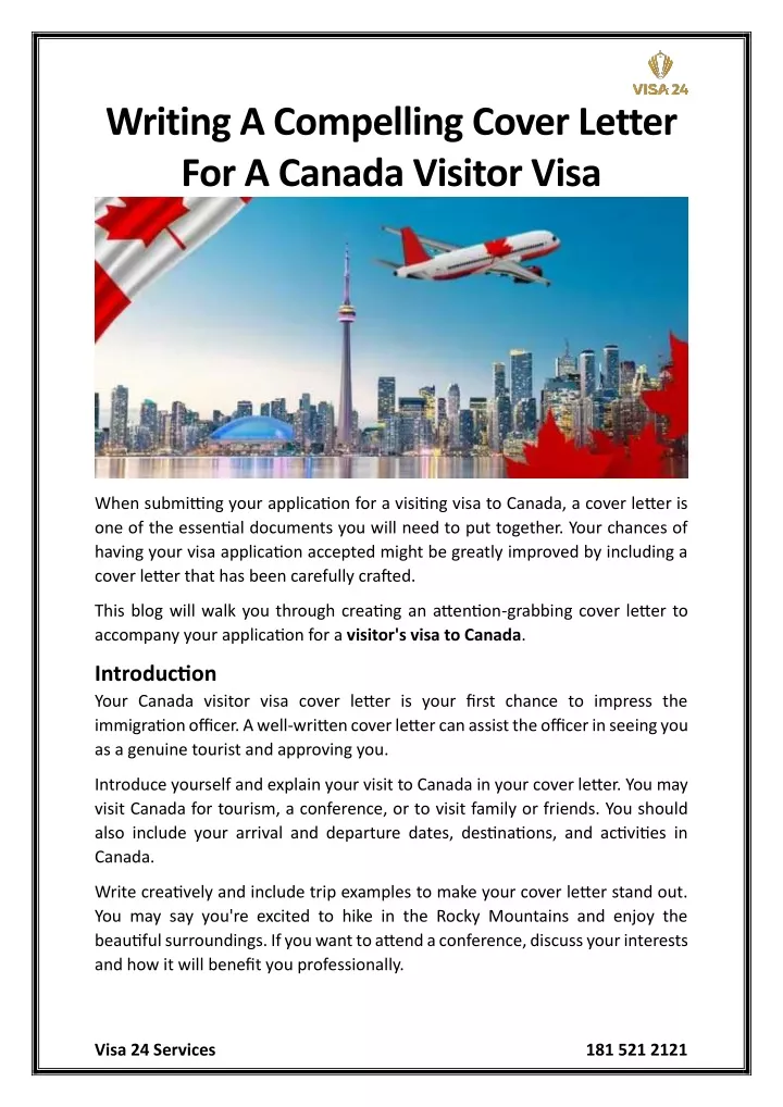 writing a compelling cover letter for a canada