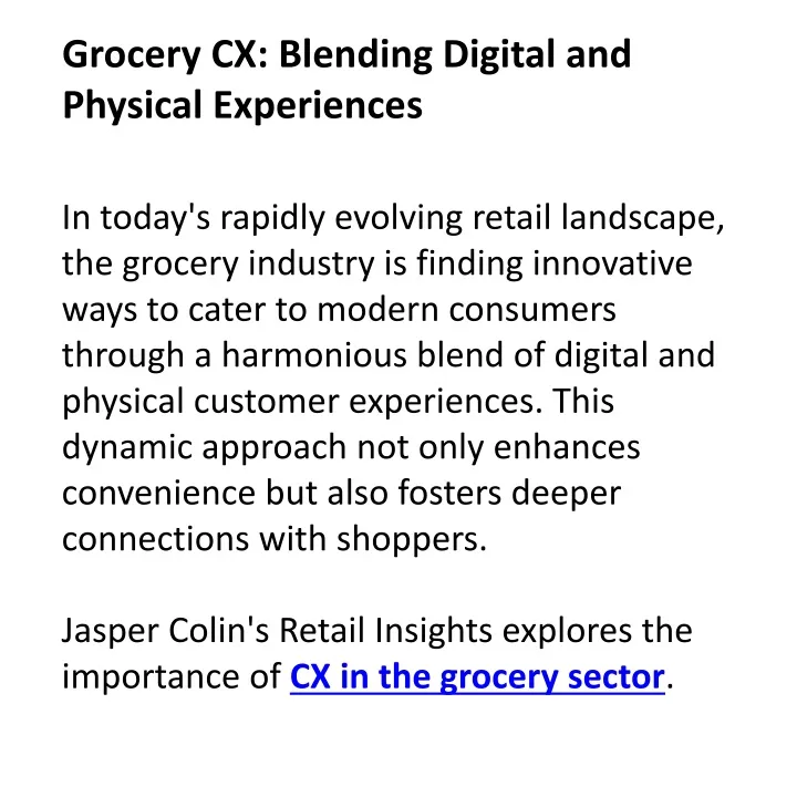 grocery cx blending digital and physical