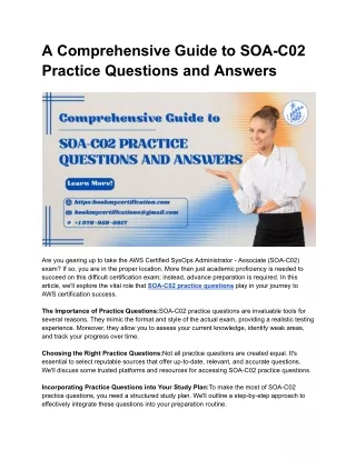A Comprehensive Guide to SOA-C02 Practice Questions and Answers