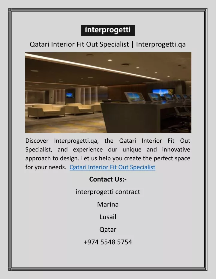 qatari interior fit out specialist interprogetti