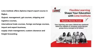 Diploma import export course | Lime Institute