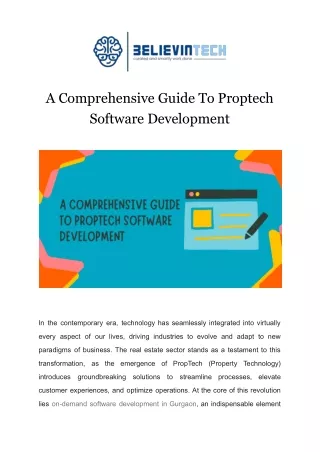 A Comprehensive Guide To Proptech Software Development