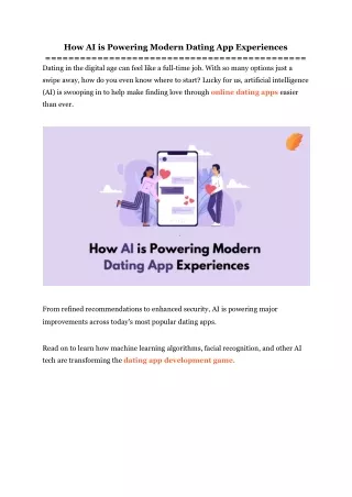 how ai is powering modern dating app experiences