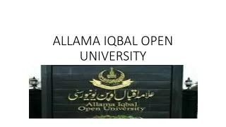 ALLAMA IQBAL OPEN UNIVERSITY