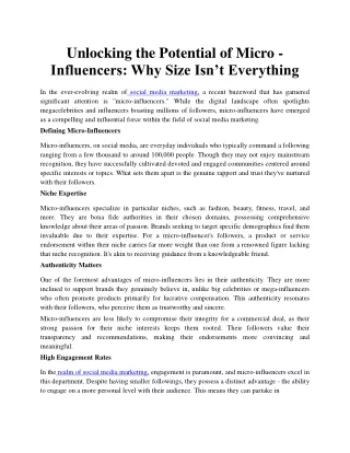 unlocking the potential of micro influencers