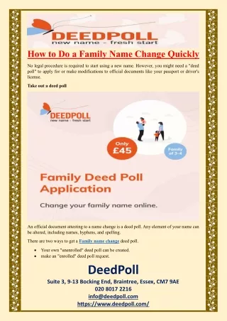 How to Do a Family Name Change Quickly
