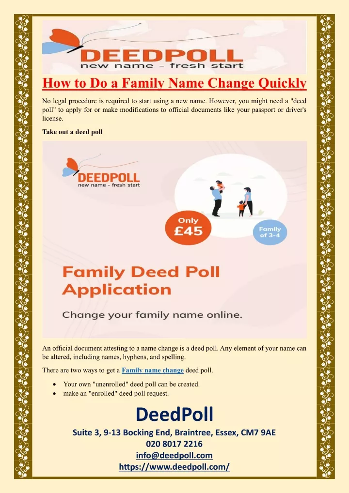 how to do a family name change quickly