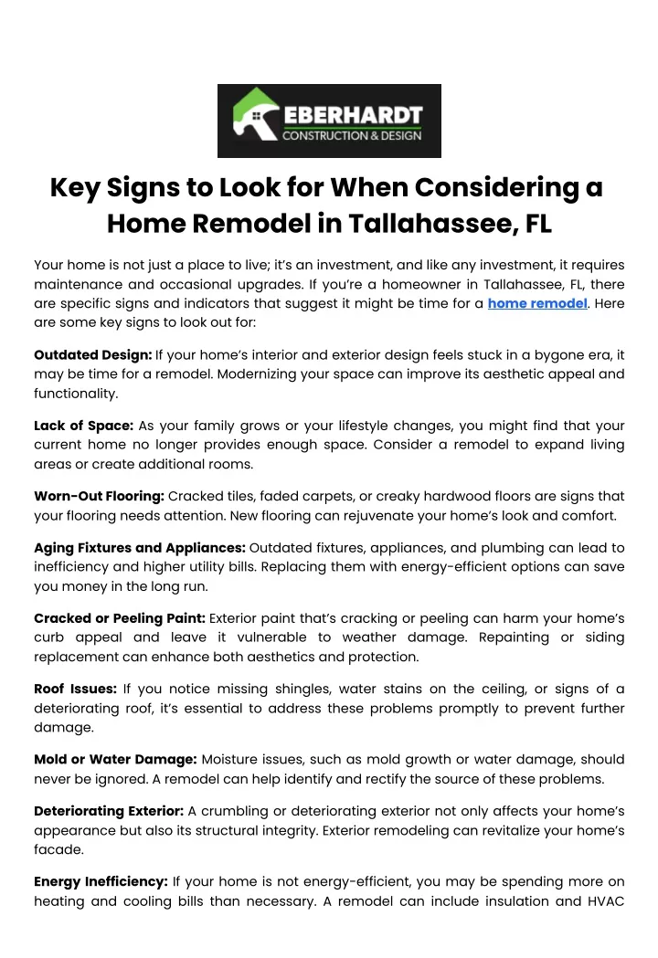 key signs to look for when considering a home