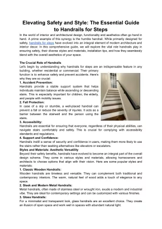 Elevating Safety and Style_ The Essential Guide to Handrails for Steps