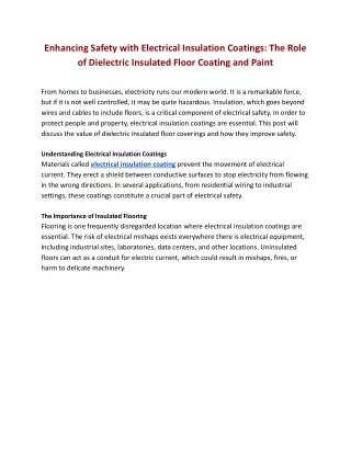 enhancing safety with electrical insulation