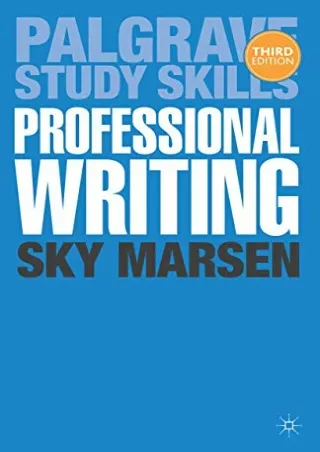 [PDF] DOWNLOAD Professional Writing (Macmillan Study Skills)