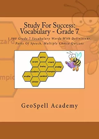 Read ebook [PDF] Study For Success: Vocabulary - Grade 7: 1,000 Grade 7 Vocabulary Words With