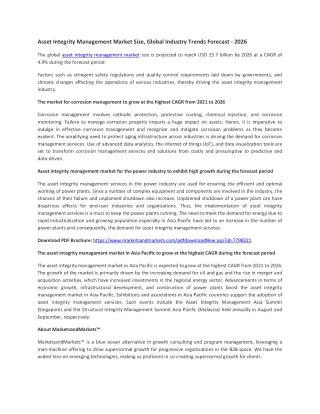 asset integrity management market size global