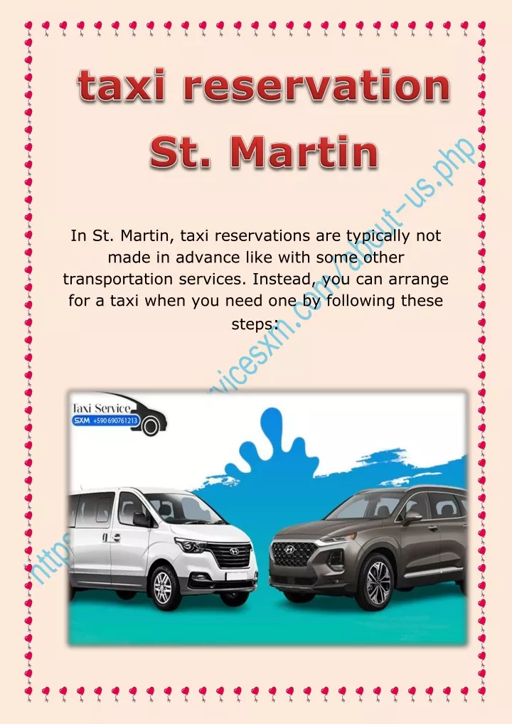 in st martin taxi reservations are typically