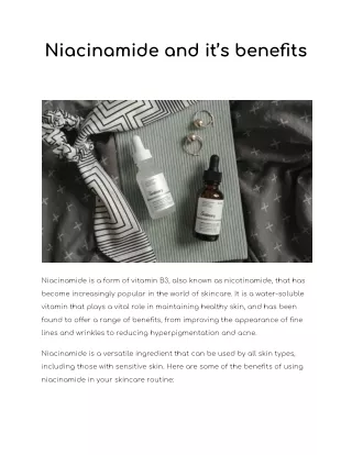 Niacinamide and it’s benefits